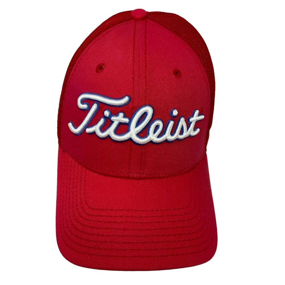 Titleist Mens‎ Cardinal Red Footjoy Pro-V1 Golf Hat  Fitted Size S/M NewEra